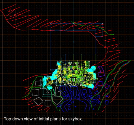 top down blueprint of map