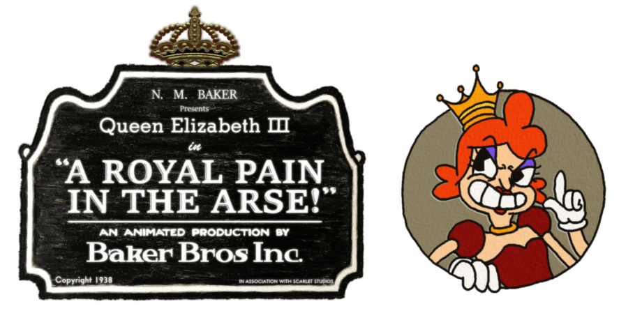 Queen Elizabeth logo and character